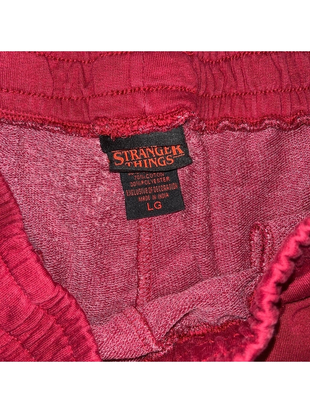 Hot Topic Stranger Things Burgundy Athletic Shorts Size L - Picture 3 of 3